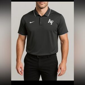 Nike Dri-Fit Mens Air Force Falcon Foot Ball‎ Polo Shirt Charcoal Gray 2XL NWT